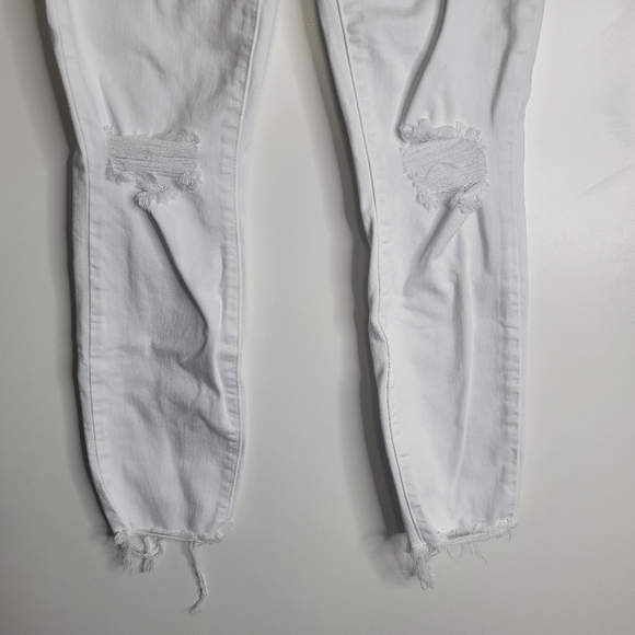 ANTHROPOLOGIE PAIGE Verdugo Crop white skinny jeans Size 25 distressed - Picture 5 of 10